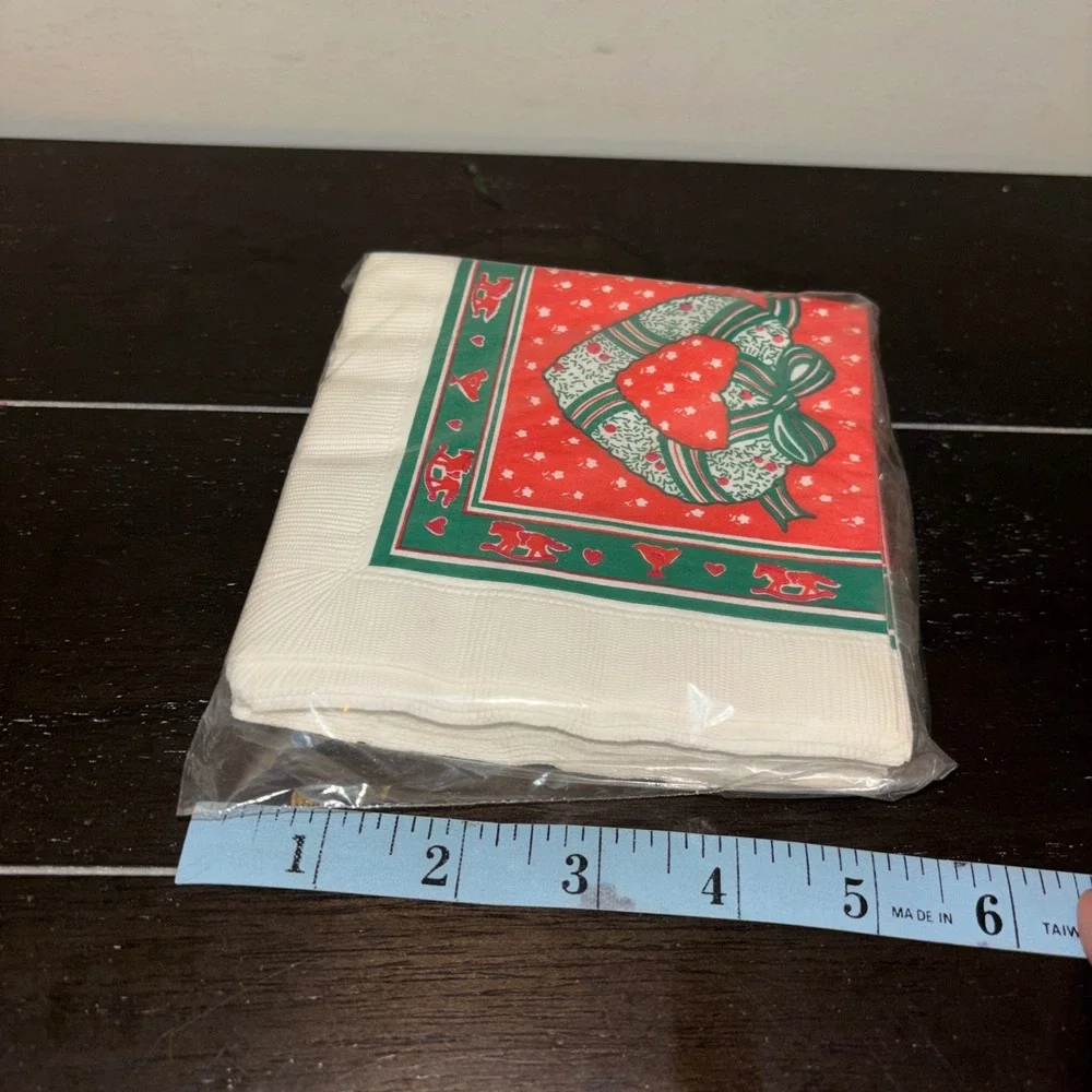Vintage Contempo‎ Joan Luntz | 1988 | Christmas Holiday Heart Napkins | Sealed